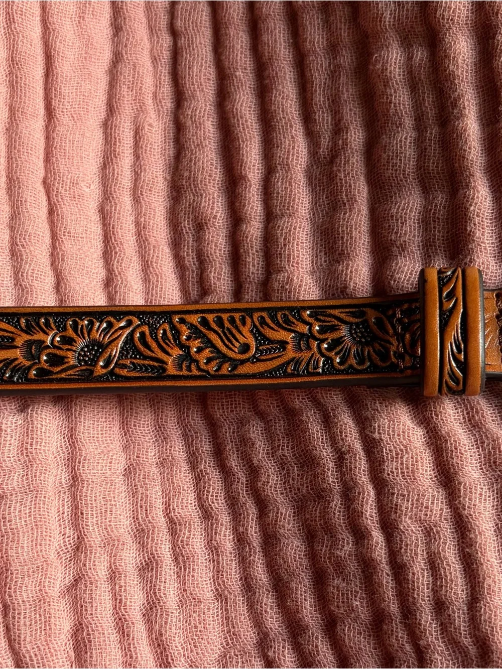 Baby’s First Belt by Nacona.  Western Rodeo Bucking Horse Silver Belt Buckle.